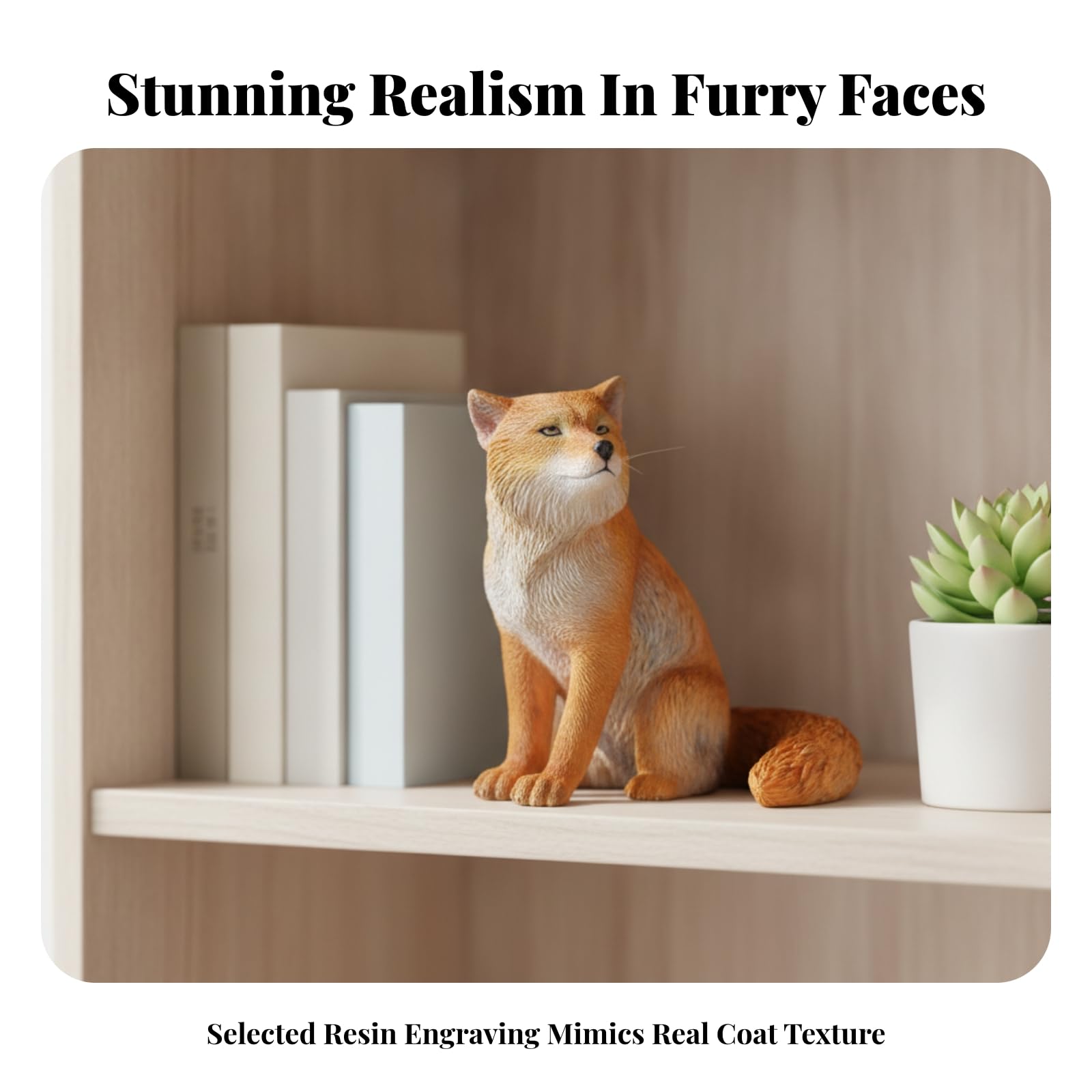 Statuette Renard en Résine Mignon, JXK245A