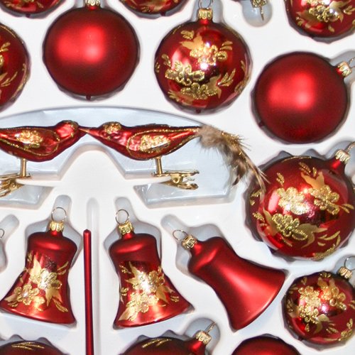 39 Boules De Noël Verre Soufflé Antique Coloré – Décorations Sapin Style Classique Vintage