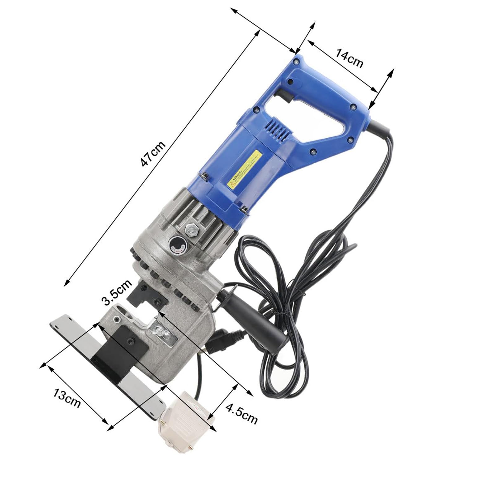 Perforateur hydraulique pour trous épais de 1/4", outil de perforation hydraulique électrique avec jeu de 5 matrices, perforateur hydraulique pour métaux avec interrupteur de retour d'huile manuel