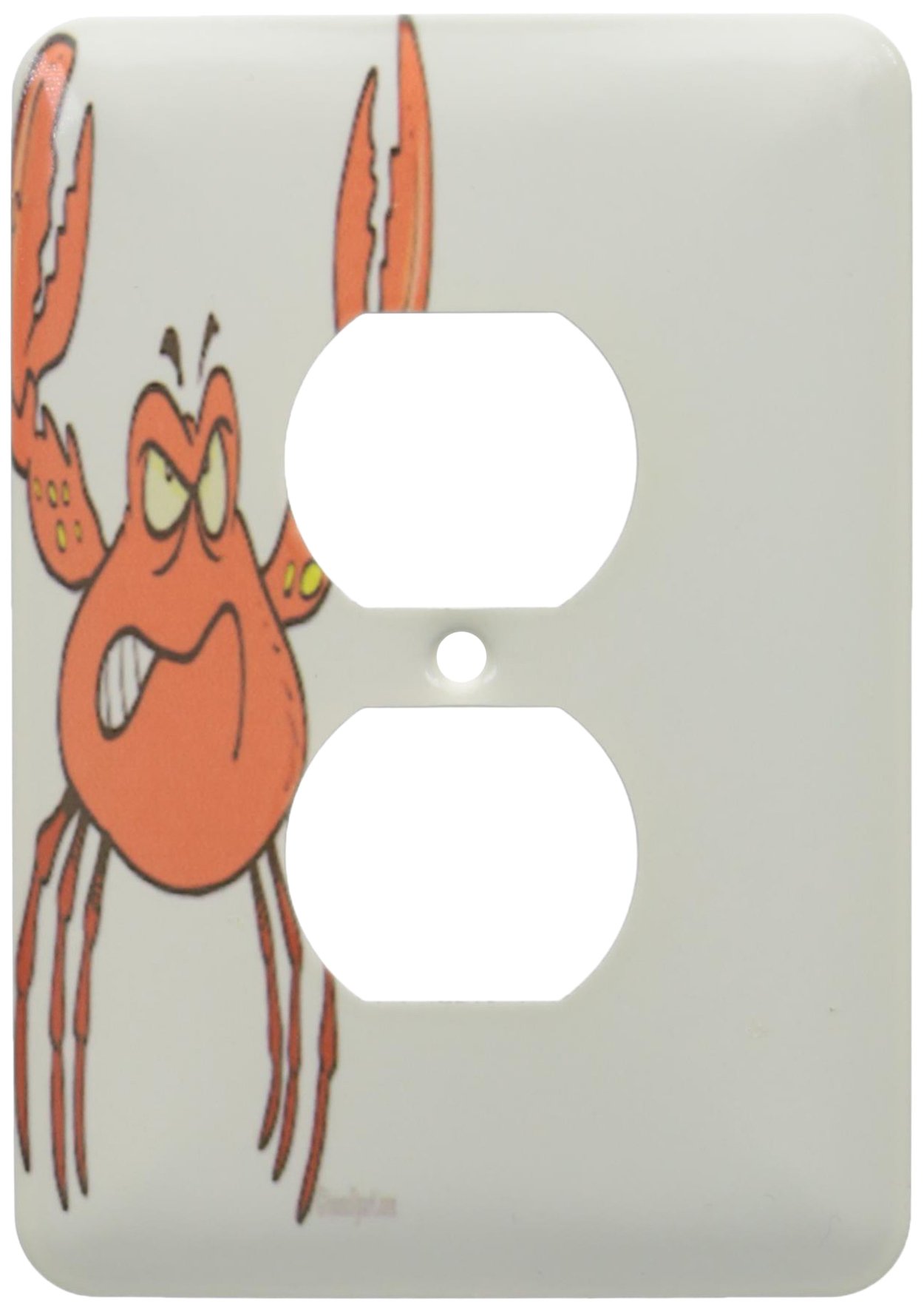 Double prise de courant motif crabe rouge colore plaque de finition murale 3dRose