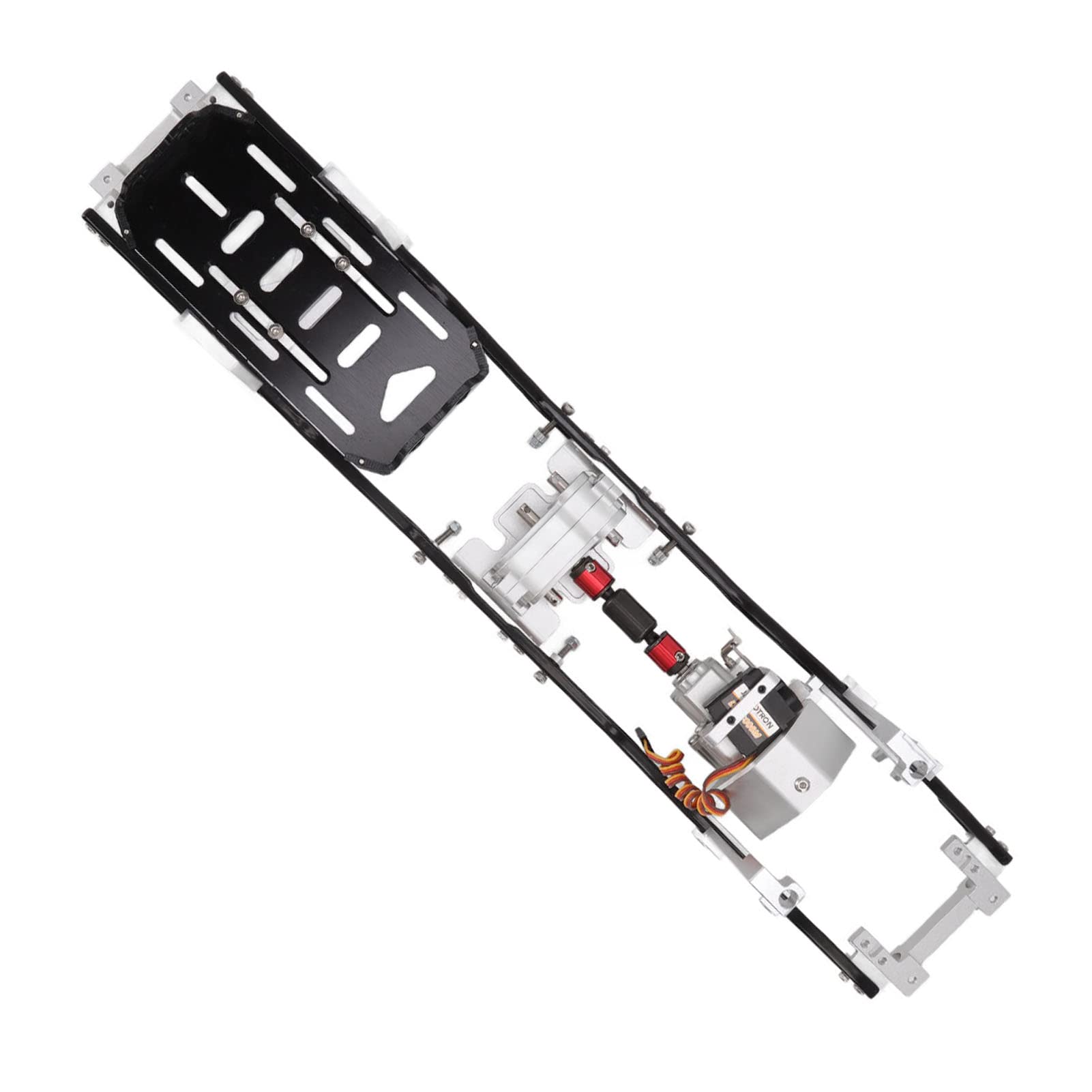 para vehículo con orugas RC 1/10, chasis de metal, modo de 2 velocidades, caja de cambios delantera, distancia entre ejes de 313 mm, para una construcción duradera (Plata)