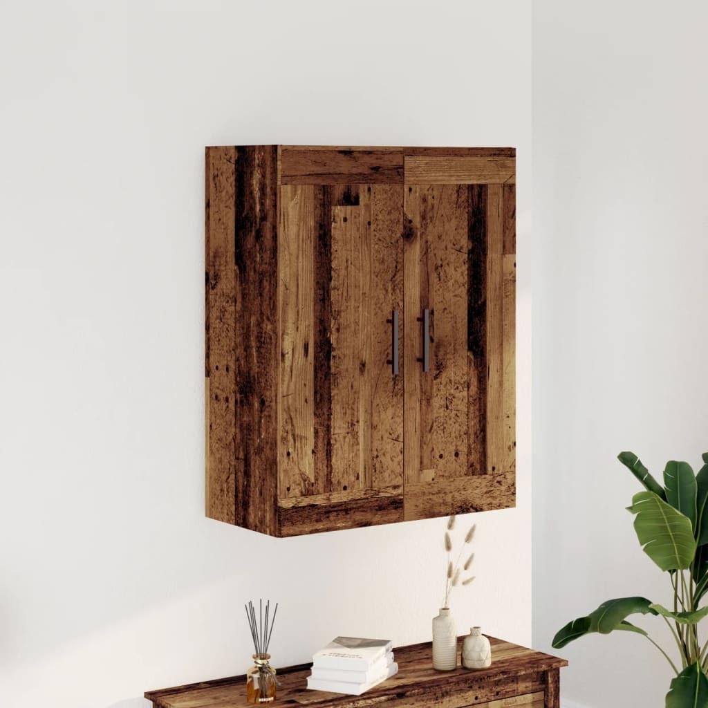 vidaXL Wandschrank Altholz-Optik 69,5x34x90 cm Holzwerkstoff, Schrank, Hängeschrank, Beistellschrank, Lagerschrank, Hängewandschrank, Schwebeschrank