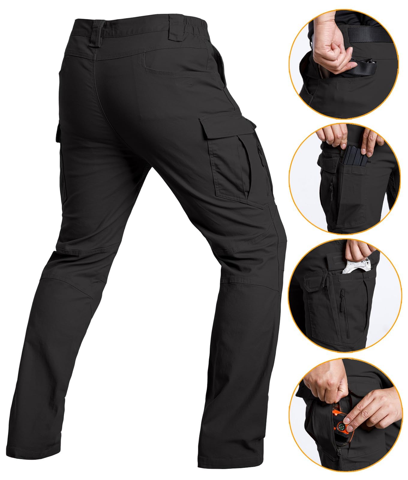 CARWORNIC Pantalones tácticos de algodón para hombre, ligeros, elásticos, militares, combate