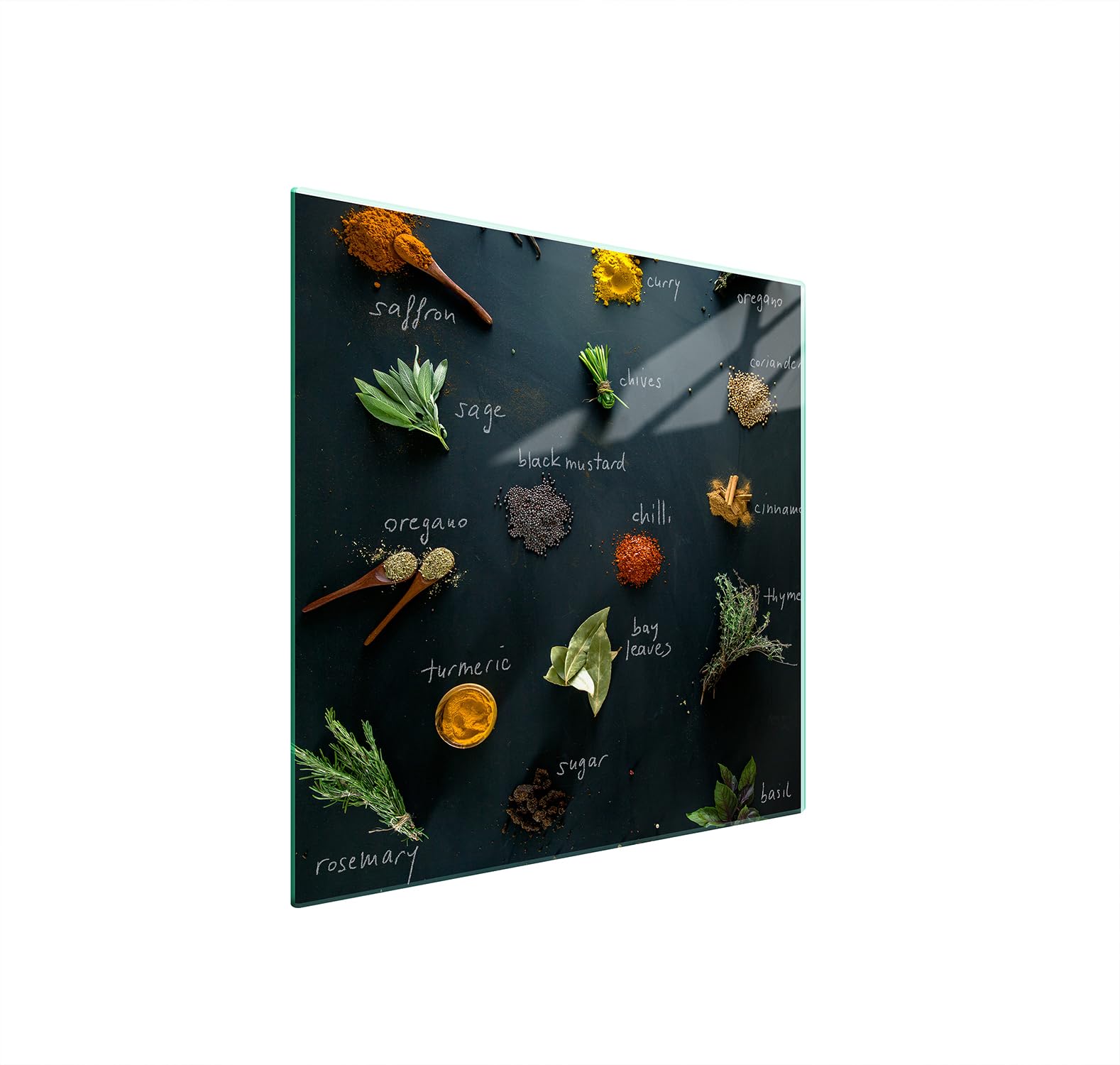 TMK ArtDeko Copri piano cottura induzione 50 x 52 cm copertura per piano cottura in vetroceramica 1 pezzi universale per piastre di cottura paraspruzzi tagliere in vetro temprato, spezie