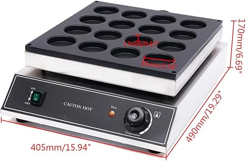 Miniatura 7 de Panadero eléctrico antiadherente comercial de frijoles rojos de 110 V, máquina de magdalenas eléctrica comercial antiadherente, waflera eléctrica