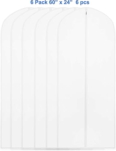 Miniatura 3 de Simple Houseware Bolsas translúcidas de 60 pulgadas con cremallera para trajes, vestidos, disfraces, uniformes, paquete de 6