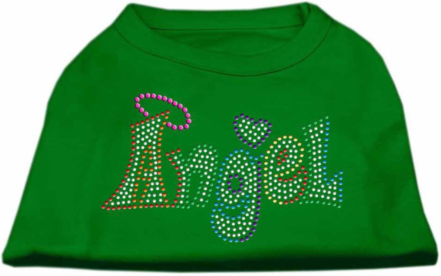 Mirage Pet Products 16 Technicolor Angel Rhinestone Pet Shirt, X-Large, Emerald Green