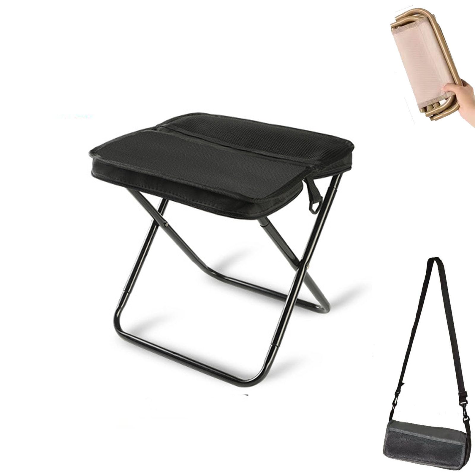 Foldable Backpack Stool, Folding Stool, Mini Outdoor Camping Stool with Carry Bag, Folding Slacker Chairs, Hold Up to 120kg for Fishing Travelling Picnics, Hold Up to 120kg (C, L)