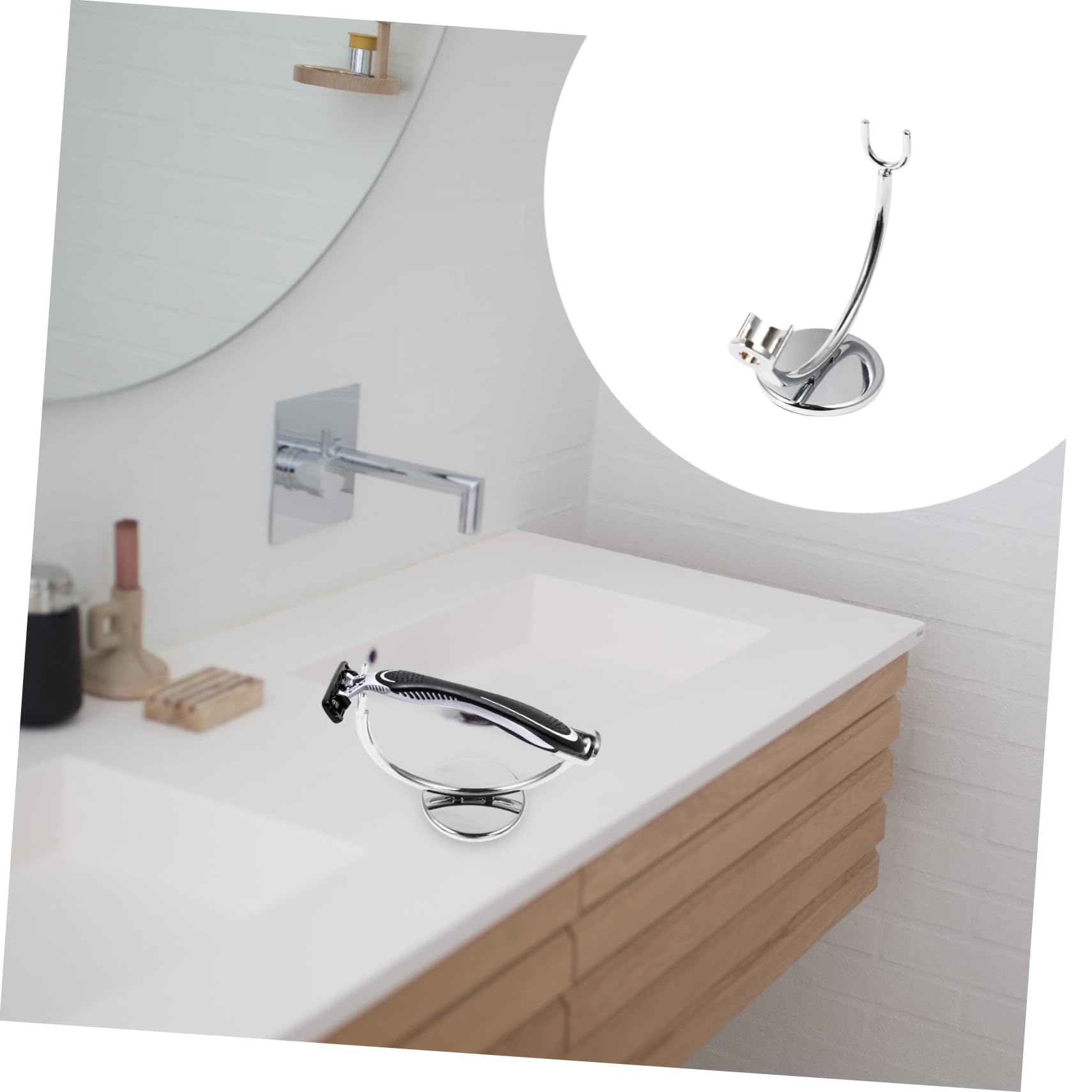 3pezzi Supporto Per Rasoio Da Barba Inossidabile Con Base Antiscivolo Organizer Per Rasoi Da Uomo Per Bagno Ordinato e Pulito