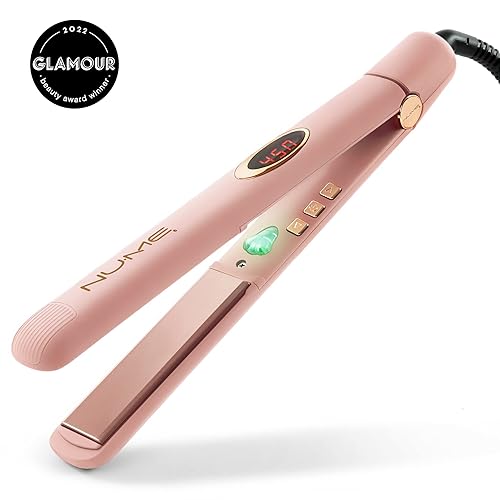 Miniatura 2 de NuMe Megastar Plancha plana de turmalina para el cabello, Placas flotantes de 1 pulgada con refuerzo de iones negativos, tira de luz infrarroja,