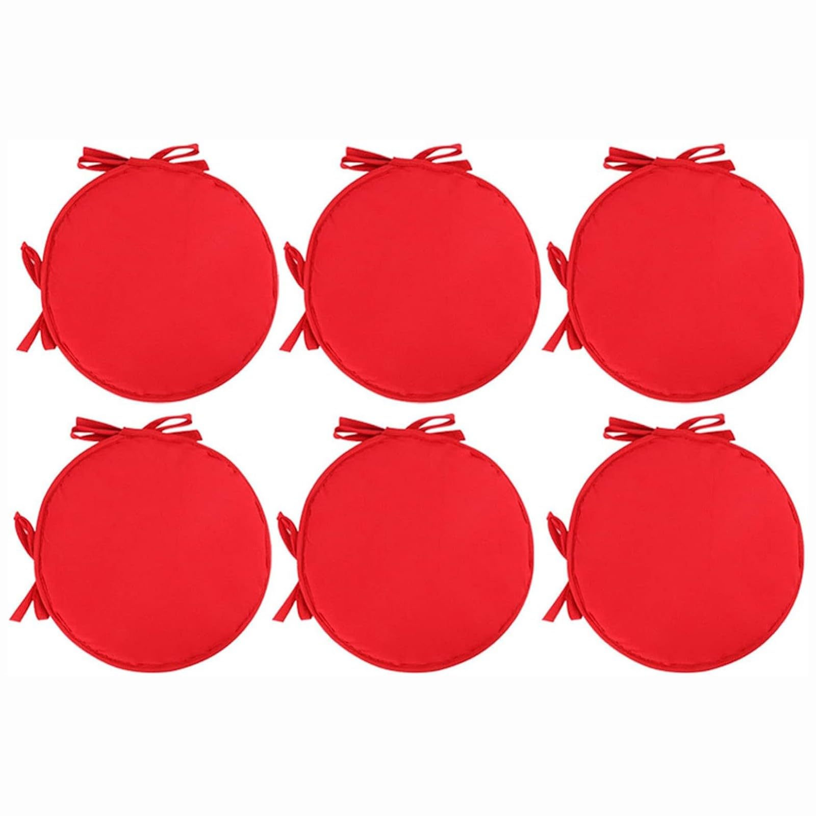 PIPOEI Round Bistro Chair Cushions Set of 2/4/6, Chair Pads with Seat Ties – 38cm, Soft Indoor Outdoor Chair Cushion Or Home Office And Patio Garden Furniture Decoration C-12