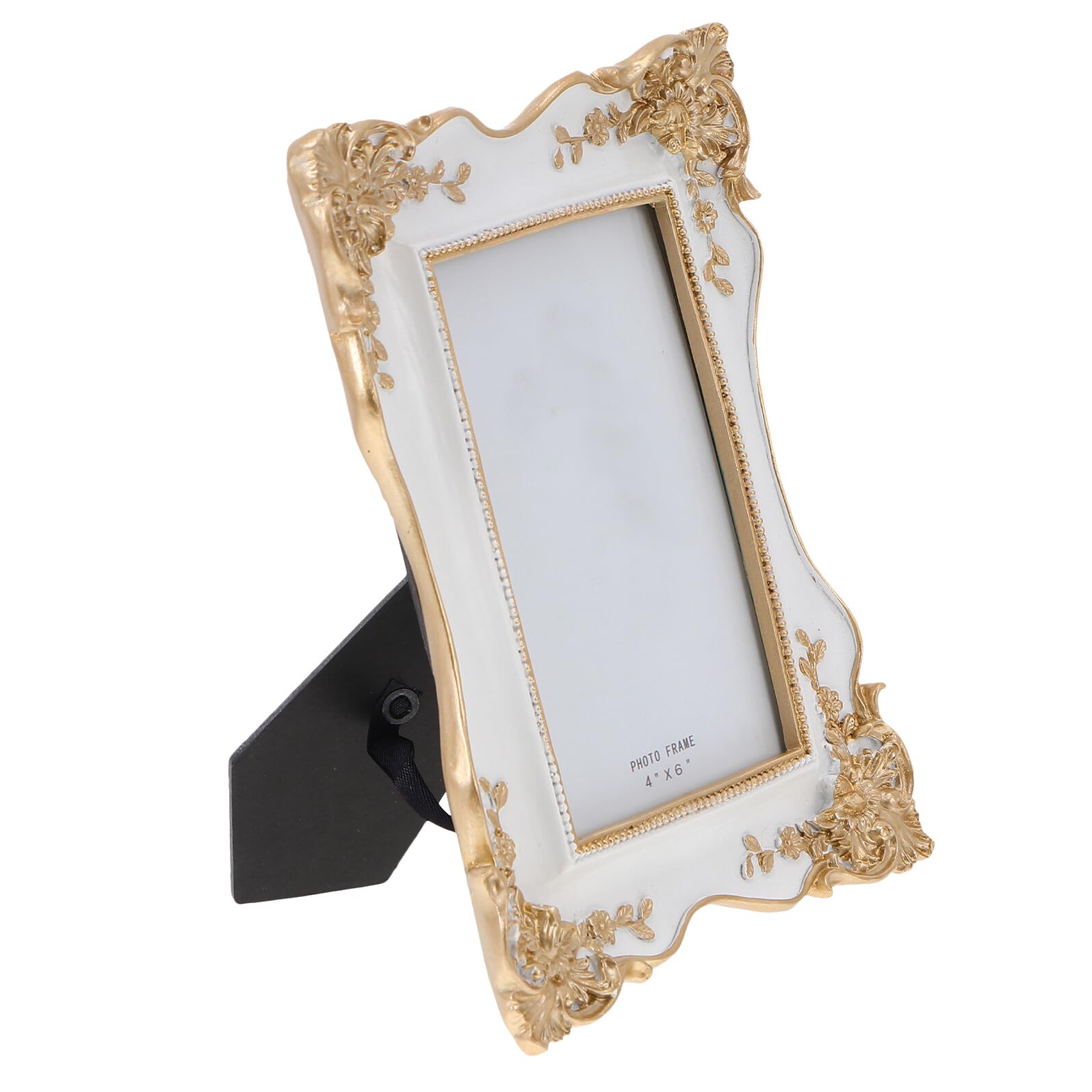 Cadre photo rétro en résine blanc Veemoon 15 cm pour décor de bureau