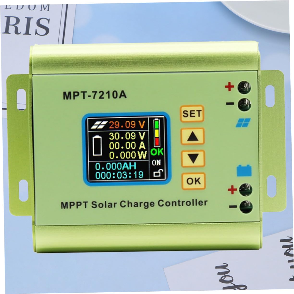 Contrôleur Solaire Mppt 7210a 10a pour Charge Solaire, Écran Couleur