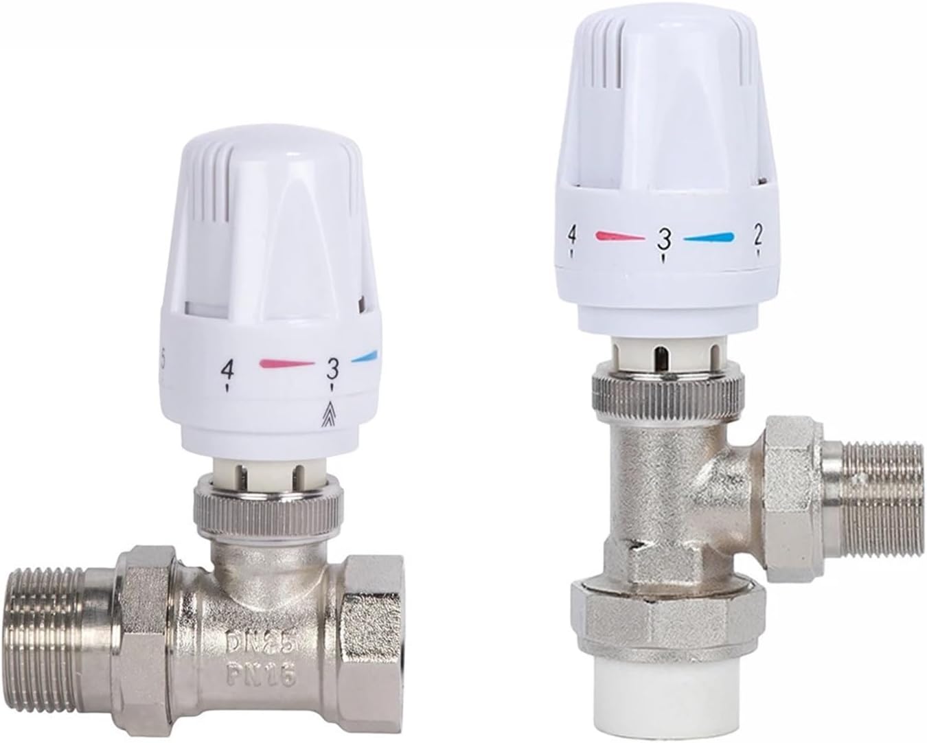 PPR Hot Melt Radiator Temperature Control Valve Straight/Angle type/Three-Way Actuator Thermostat Temperature Heater Control(DN20,A)