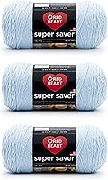 Vista 42 de Red Heart Super Saver - Hilo de salvia ligera, paquete de 3 unidades de 6.98 oz/7 onzas, acrílico, 4 medianos (peinado), 364 yardas, tejido/ganchillo