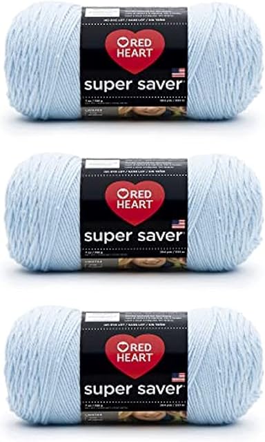 Red Heart Super Saver Bleu clair, 3 Boîte de 7 oz/198 g-acrylique-#4 Medium-364 Garçons, tricots/crochets