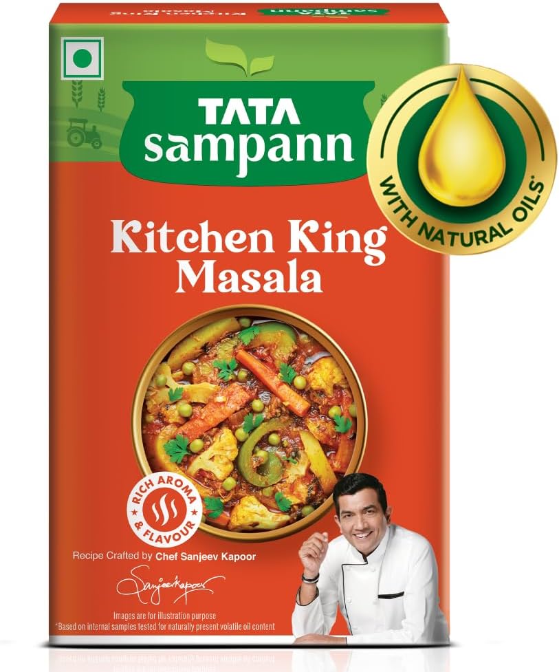 Tata Sampann Kitchen King Masala with Natural Oils, 100g, Crafted by Chef Sanjeev Kapoor, With Chefโs Exclusive Tip, Rich Aroma & Flavour