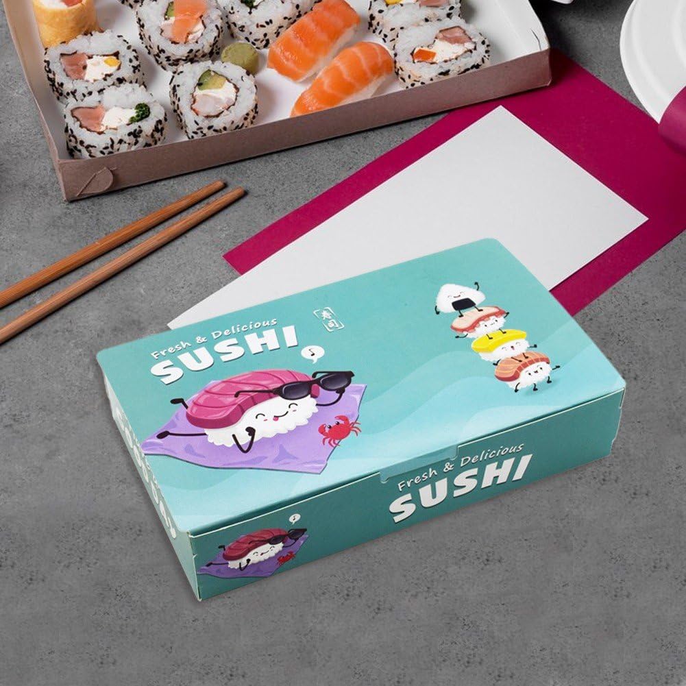 Scatole per Alimenti Asporto 100 Pezzi Scatole per Salumi Piccoli Contenitori per Sushi Palline di Riso Contenitori Asporto Fornitura di Imballaggi per Ristorante