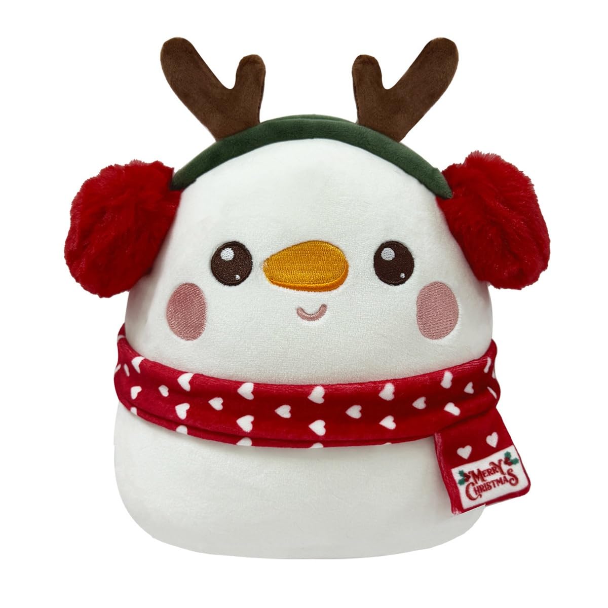 IORNBEAU 9.8-Inch Christmas Snowman Plush Pillow Christmas Plush Toy Collectible Soft & Cute Snowman Stuffed Animal Toy - Gift for Kids, Girls & Boys (Christmas Snowman)