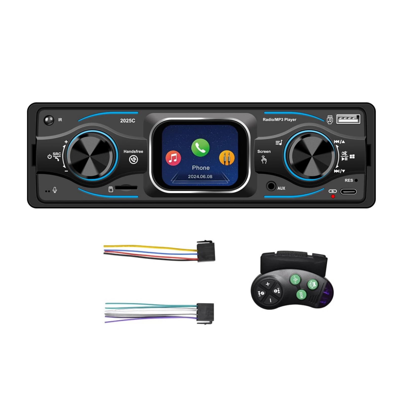Wielofunkcyjne radio samochodowe DAB+ MP3, odbiornik radia FM do radioodtwarzacza Bluetooth FM/USB/AUX/TF