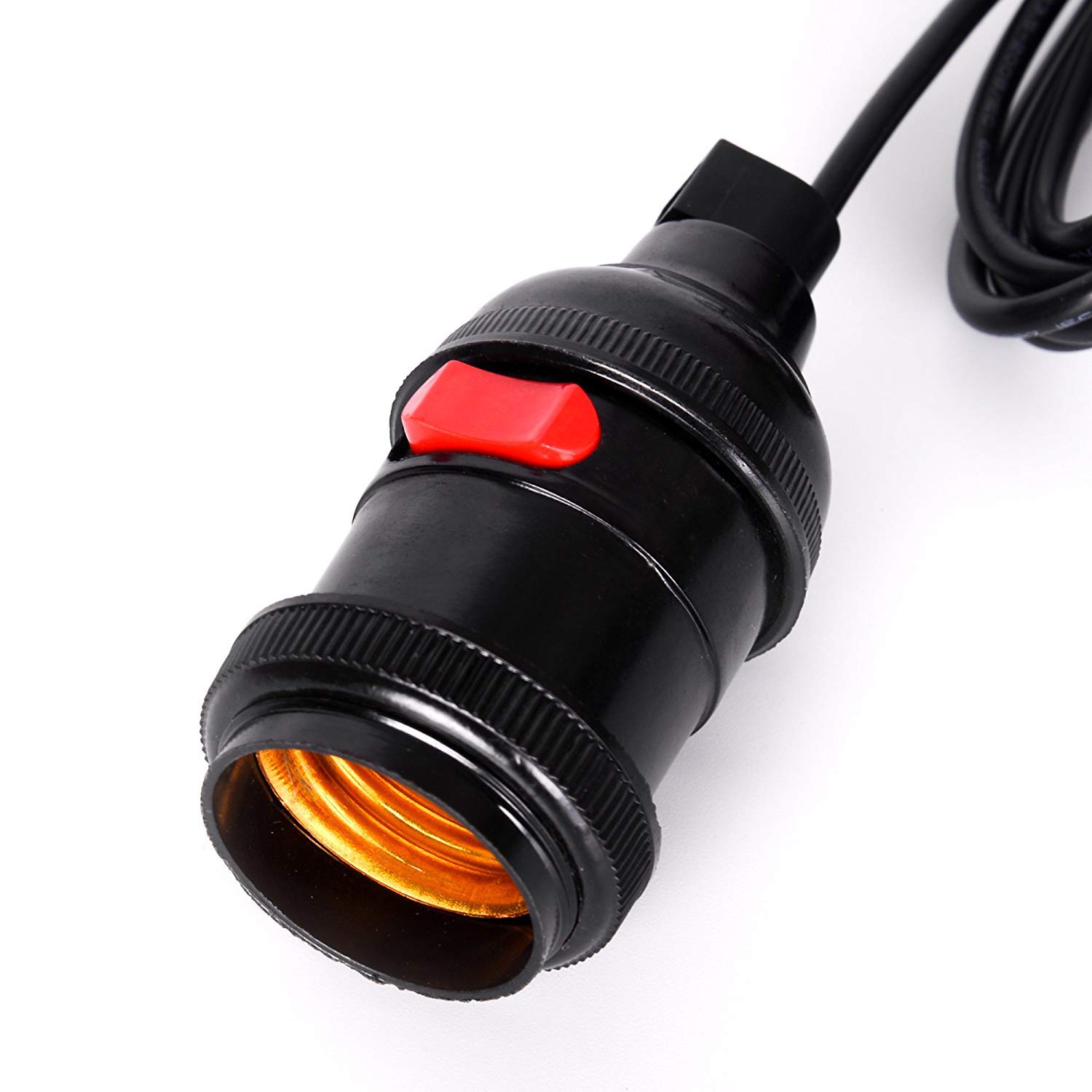 12 Volt Light Bulb Socket with 8' Wire - On Off Switch for Low Voltage Lighting E26 Medium Base DC 2.1MM Male Plug 12V 6V 24V Battery Power Bank Portable Camping DIY Project Lamp 8 Feet Long LED RV