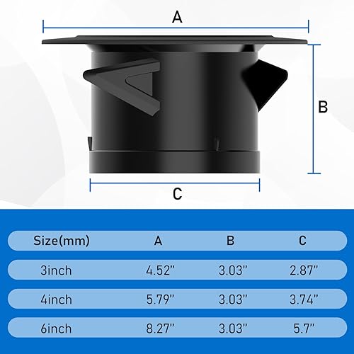 Miniatura 5 de Hon&Guan Soffit Vents - Cubierta redonda de ventilación de aire de escape de 4 pulgadas con pantalla de mosca integrada para baño, cocina, oficina