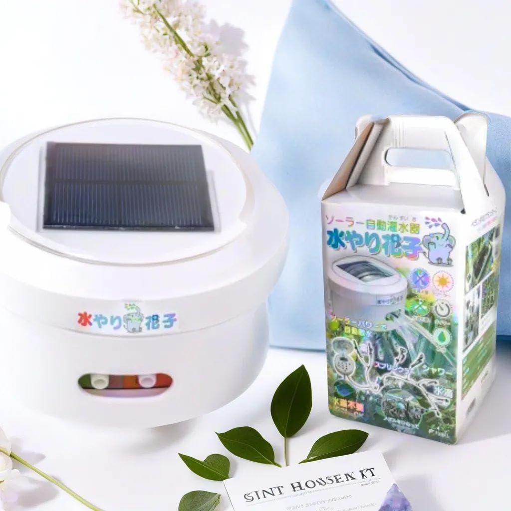 スプリンクラー付きソーラー自動水やり器 - 電源・水道不要、1週間