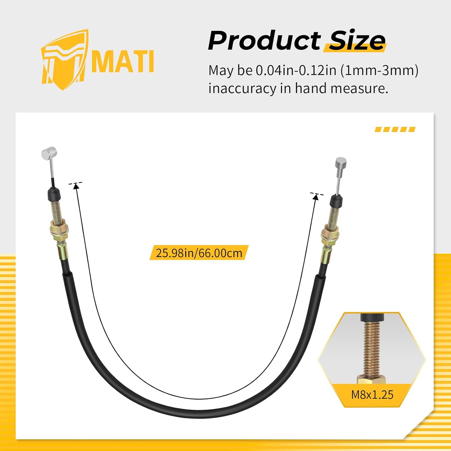 M MATI Rear Brake Cable for Arctic-Cat ATV 400 500 375 1998-2005 B-earcat 454 2x4/4x4 1998 0487-006