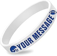 Vista 1 de 50Pcs Custom Silicone Wristbands Personalized Debossed Rubber Bracelets for Motivation, Party favors, Events, Birthdays, Awareness