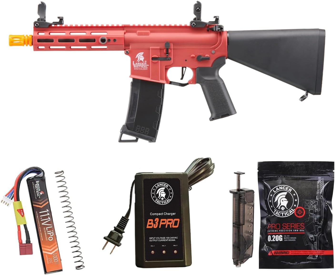 Lancer Tactical Gen 3 Battery Package Hellion 7" MLOK Airsoft AEG Rifle Lightweight Durable Polymer M4 -Programmable Electronic Trigger