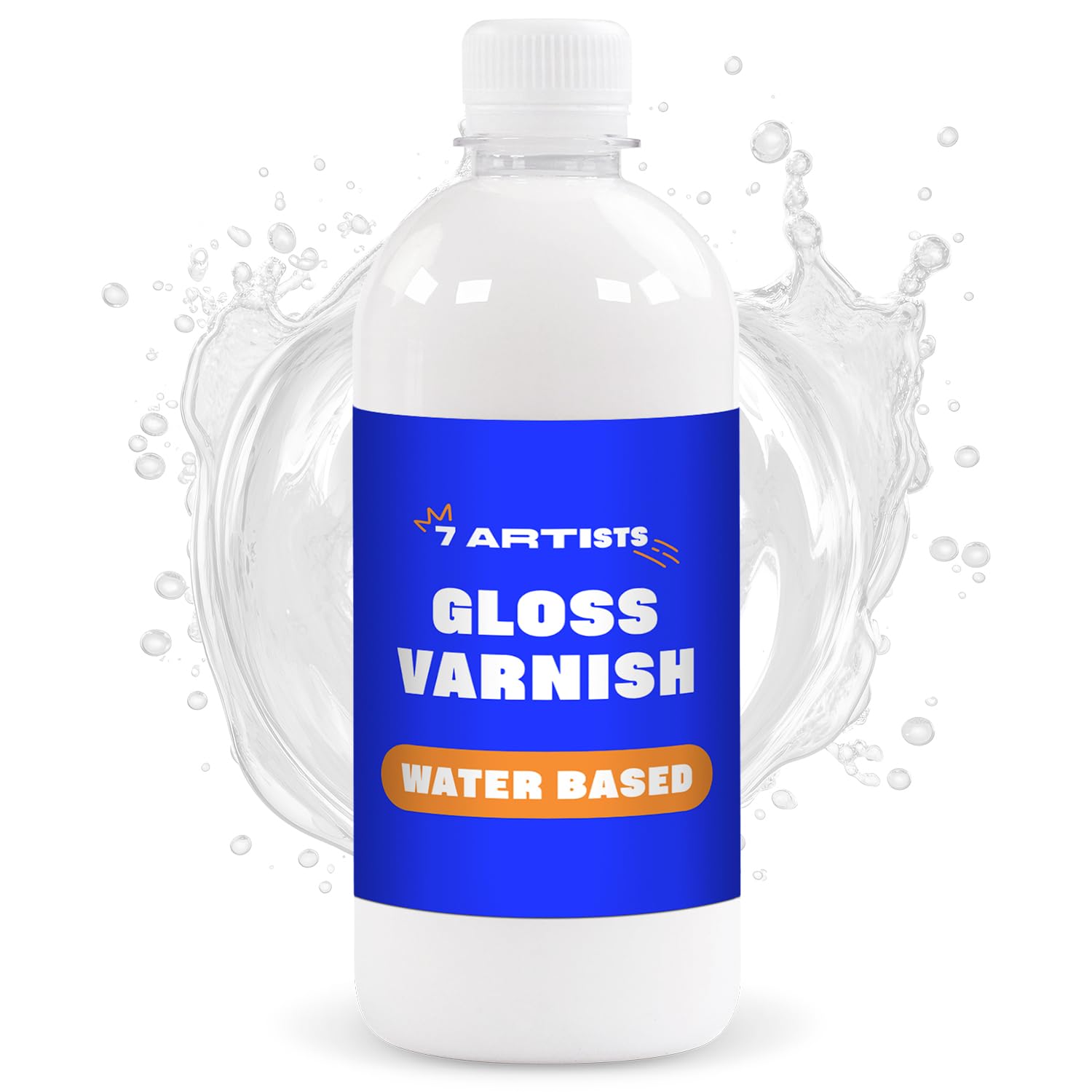 7 Artists Acryl Klarlack Glänzend 500 ml – Acryl Versiegelung Firnis für Acrylfarben, Bemalte Holz, Steine, Ton | Glanzlack Wasserfest Finish, Schnelltrocknend, Farblos | Glossy Varnish