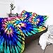 BlessLiving Bed Sheet Set Boho Tie Dye Print 4 Piece Full Bedding Blue Bohemian Gypsy Design Ultra Soft Luxurious Set Includes Flat Sheet, Fitted Sheet and 2 Pillowcases