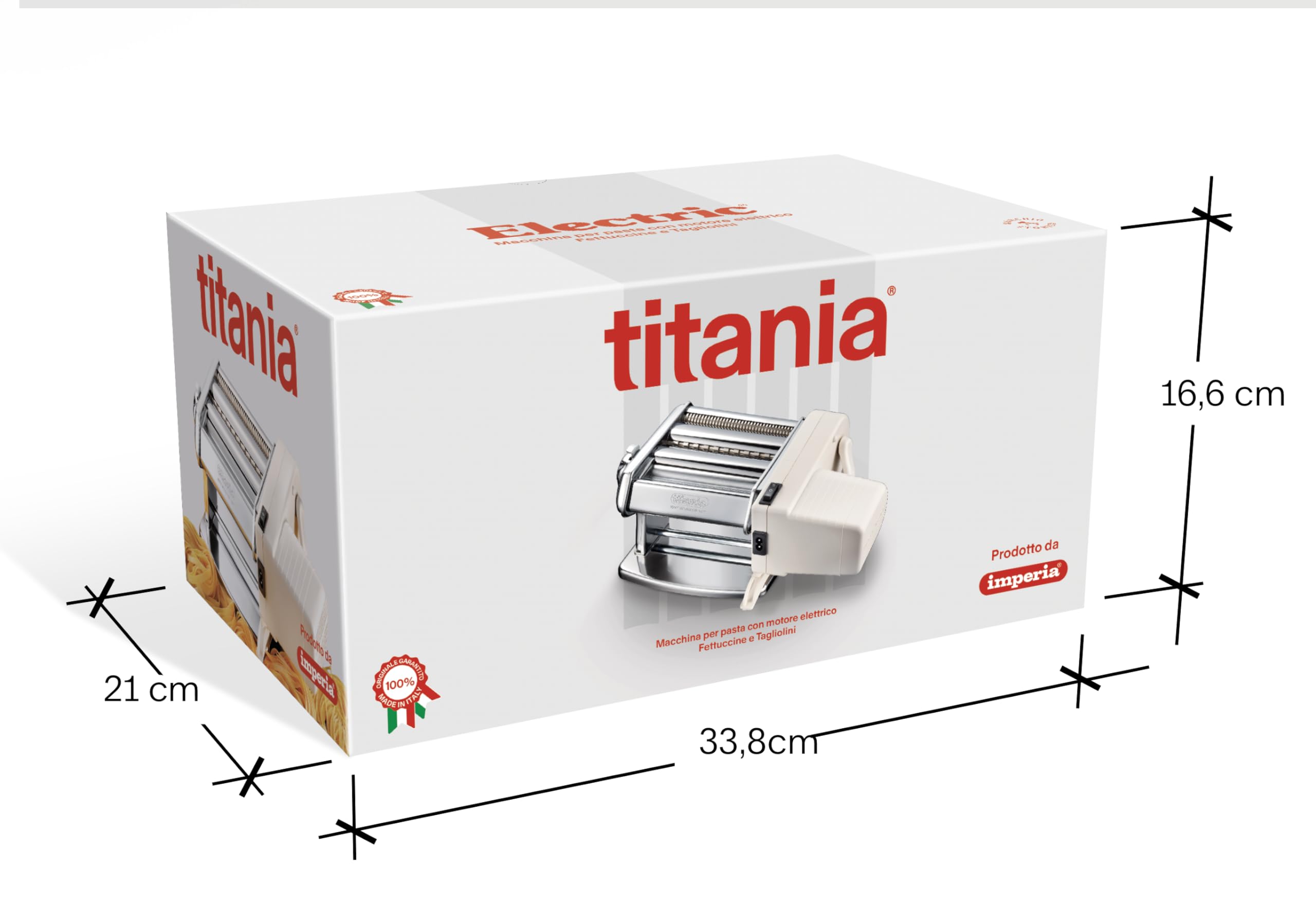 Imperia IPasta Ligne Classique. Machine à pâtes. 100% Fabriqué en Italie. Machine à pâtes fraîches en acier. Laminoir manuel avec manivelle. Crée lasagnes, tagliolini, fettuccine. Crème.