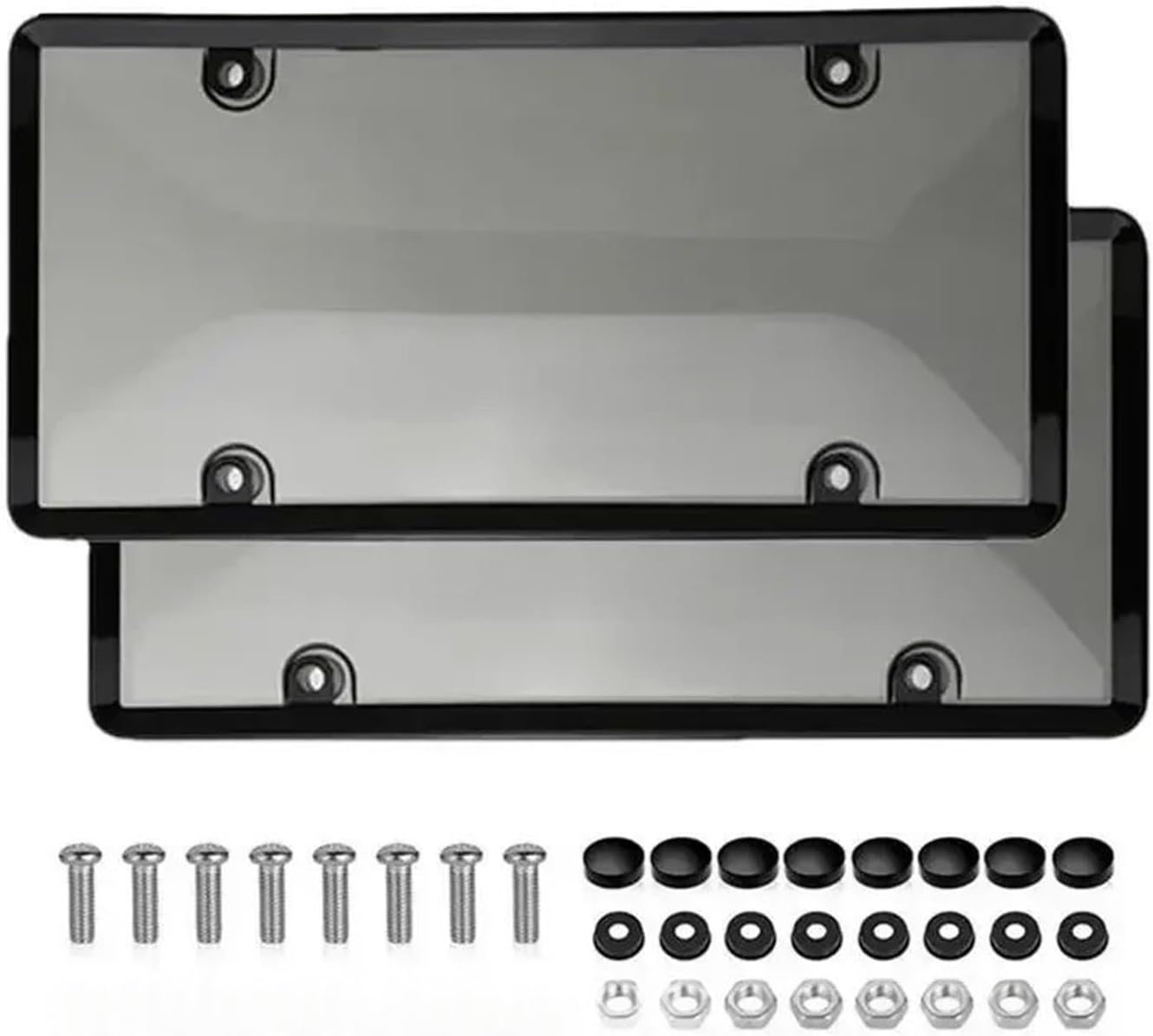 2pcs Car License Plate Frame Shield License Plate Holder License Plate Protection(White)