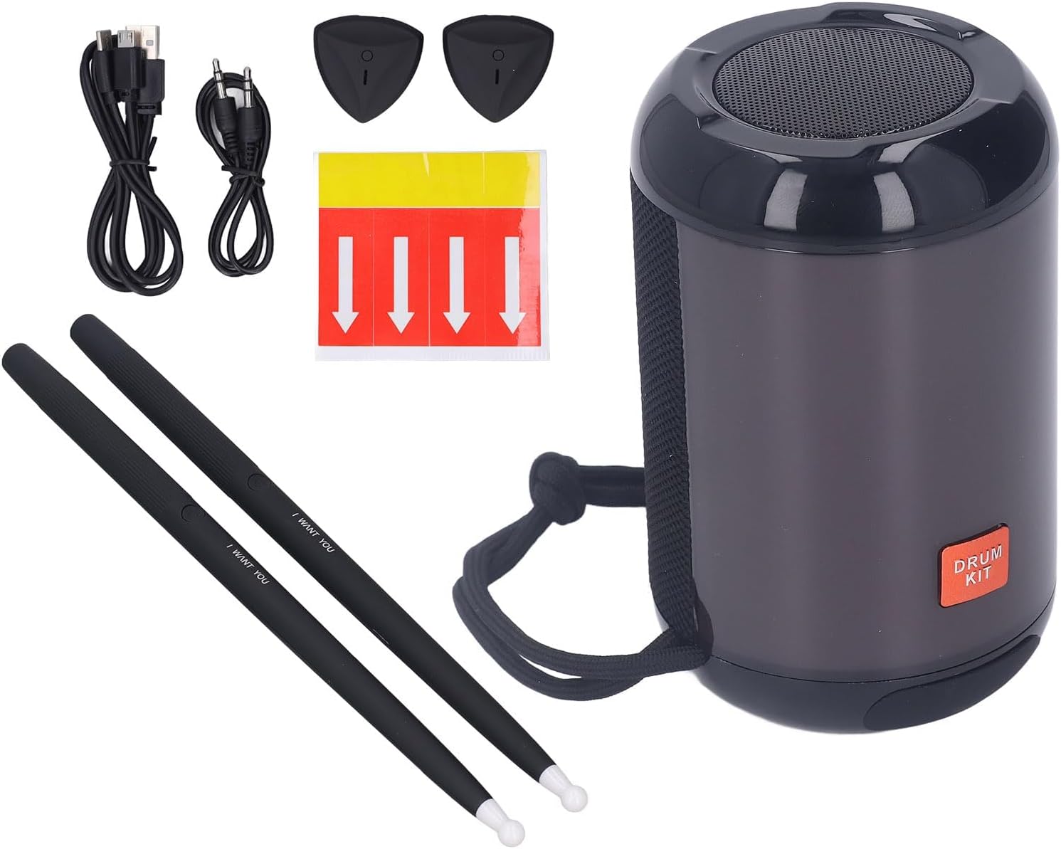 Electronic Drum Set, Portable Airborne Electric Drum Set with RGB Light, Professional Drum Kit, Tabletop Electric Drum Kit for Beginners, Kids, and Adults