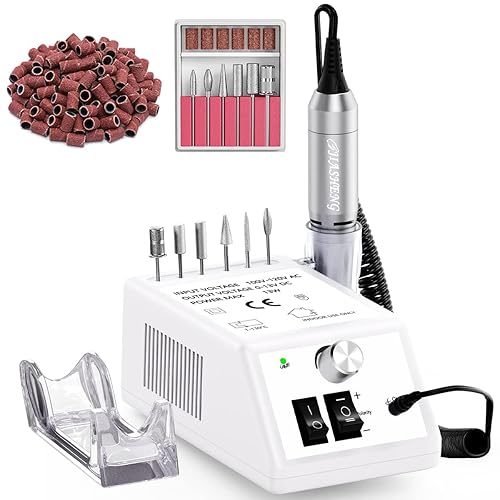 Miniatura 19 de Jiasheng Taladro eléctrico de uñas, máquina profesional de 30000 rpm, taladro de uñas para uñas acrílicas, kit profesional de manicura y pedicura