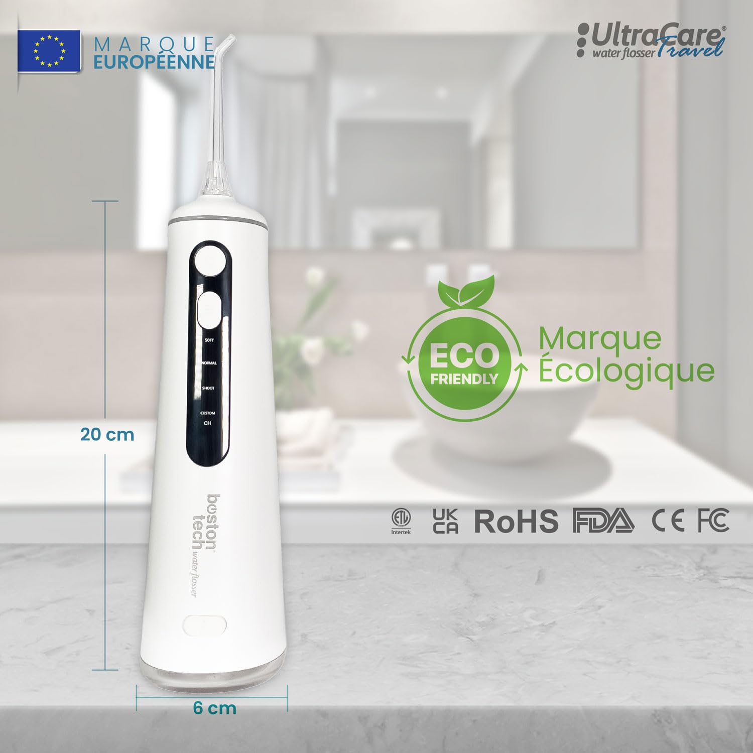 Aquapik® 100 Hydropulseurs dentaires professionnels |Élimine la plaque + Recommandé par les dentistes | (F. PORTABLE)