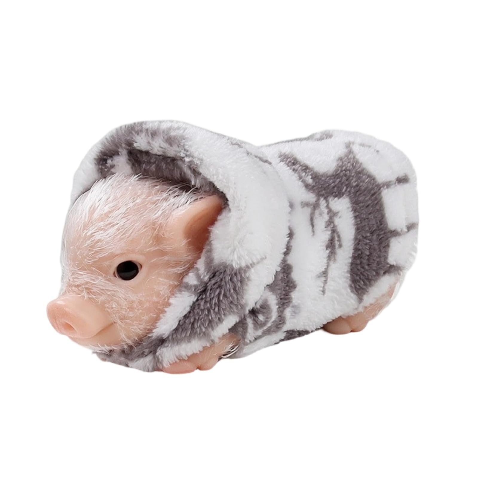 Schweinchen-Figur mit Kapuzenpullover plüschig Schweinefigur miniformat mini-Schweinchen für , puppenhaus , Grau , 182g