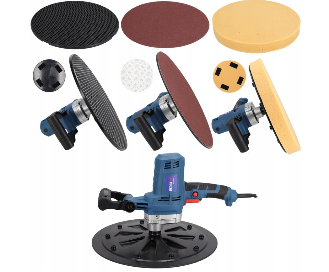 Macchina per la lavorazione delle pulizie forte 750 W, 375 mm, spugna, carta, piatto abrasivo DEDRA, cavo lungo 5 m, 110 RPM, peso 5,7 kg, facile e veloce sostituzione del disco
