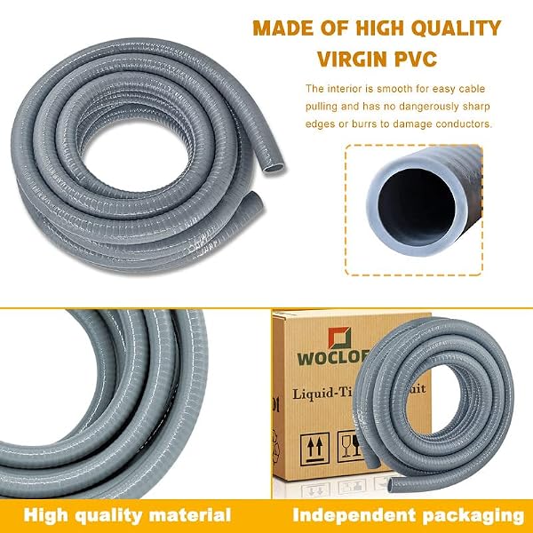 Wocloer PVC Liquid-Tight Conduit - 2 Inch 25 Foot Flexible PVC Non Metallic Electrical Conduit. 2" Dia by Wocloer - Image 6