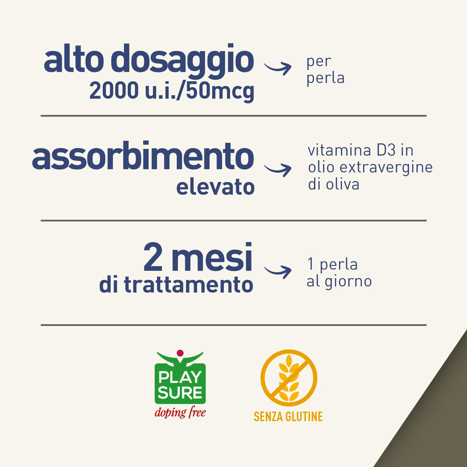 LongLife® Vitamin D 2000 | Vitamina D3 naturale in olio EVO | Alto dosaggio | Difese immunitarie, salute di ossa e denti | Metabolismo del calcio | 2 mesi di trattamento | Senza glutine e doping free