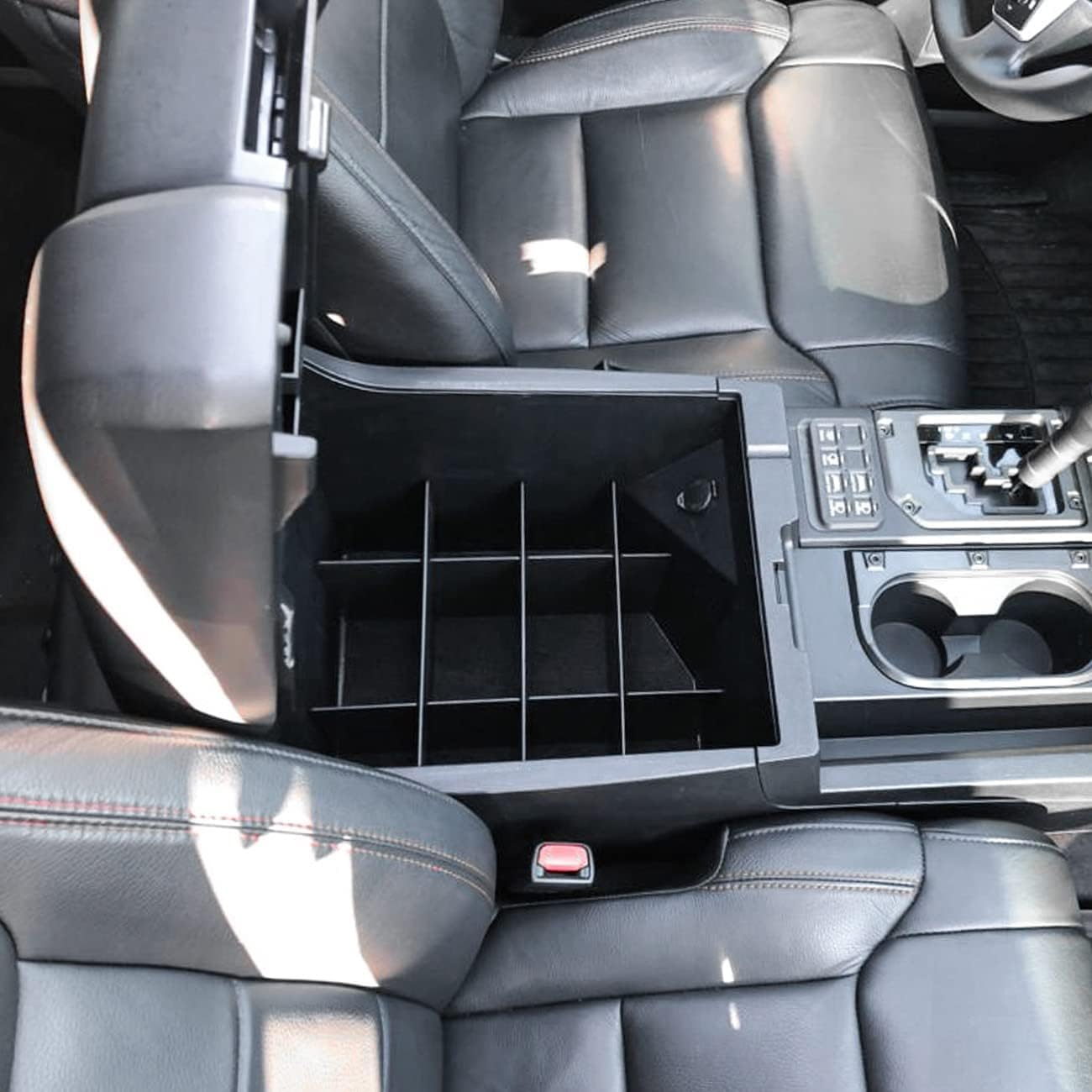 Center Console Organizer Dividers for Toyota Tundra 2014-2021 Accessories Black ABS Plastic Secondary Storage, Armrest Insert Separator