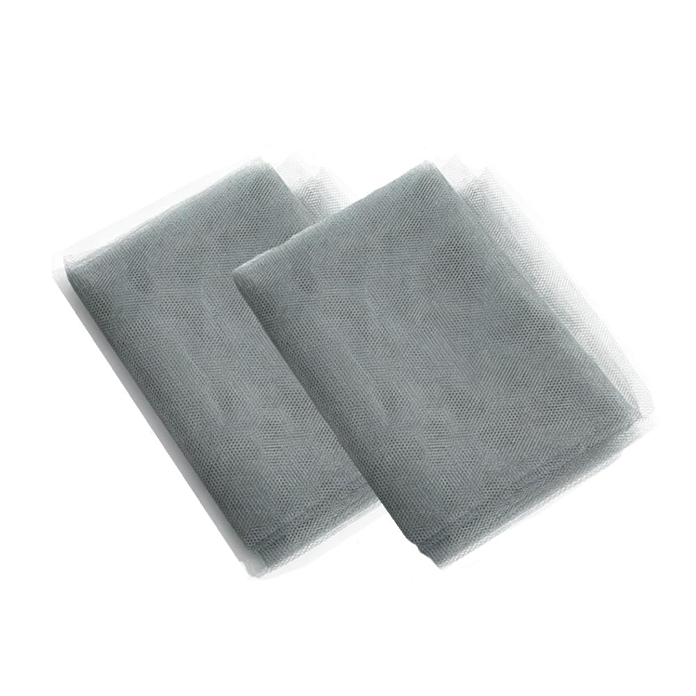  2 Pcs Fly Screens for Windows, Self-Adhesive Insect Screen Curtain, Adjustable DIY Fly Screen Mesh, Fitted to Multiple Windows, Cats Window Protection (2Pcs-100x130cm/39x51in,Grey)