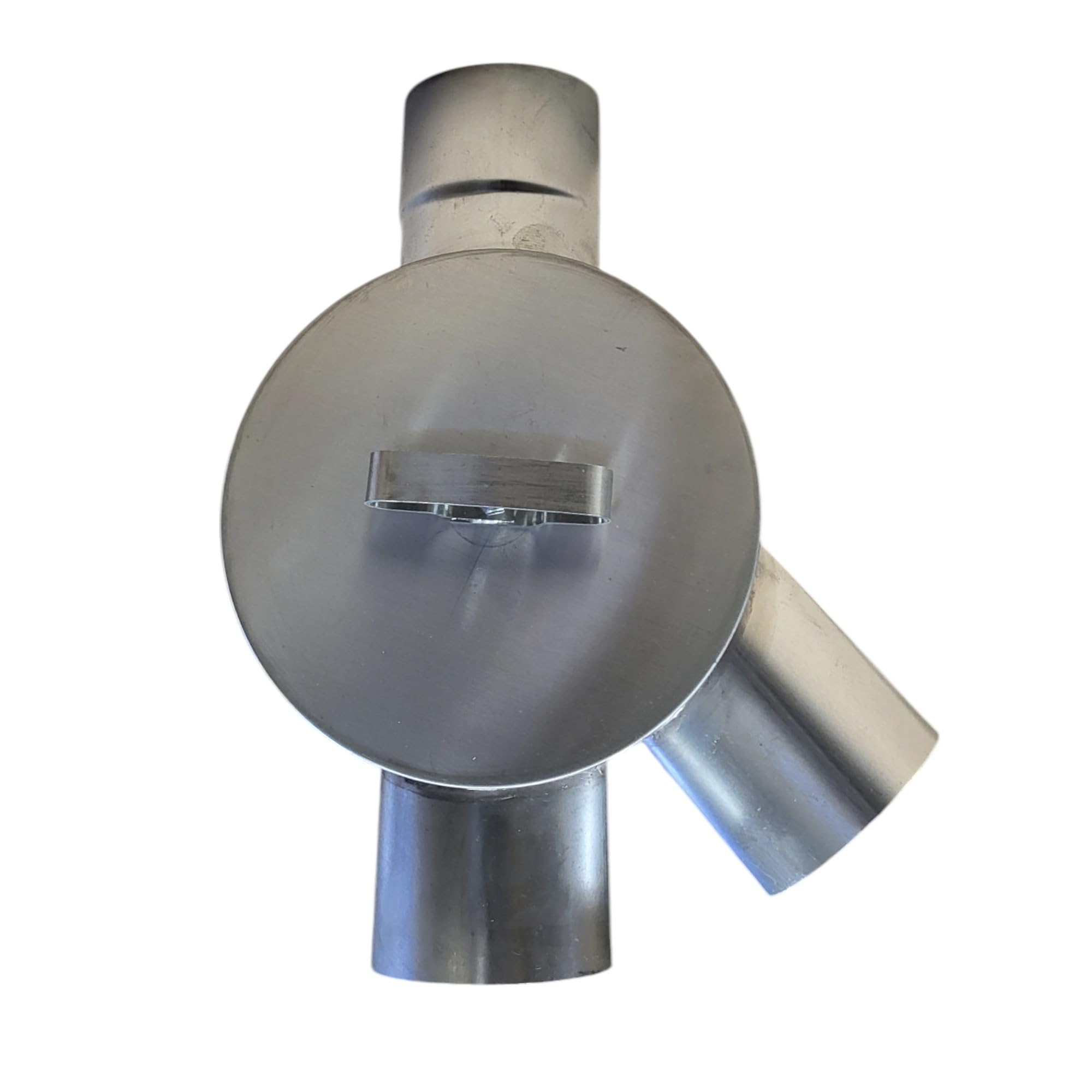 zbs24 Zink Wasserverteiler mit Drehgriff 100mm Regenwasserverteiler aus Titan-Zink für Fallrohre Wasserweiche, Einfach von rechts auf links umbaubar