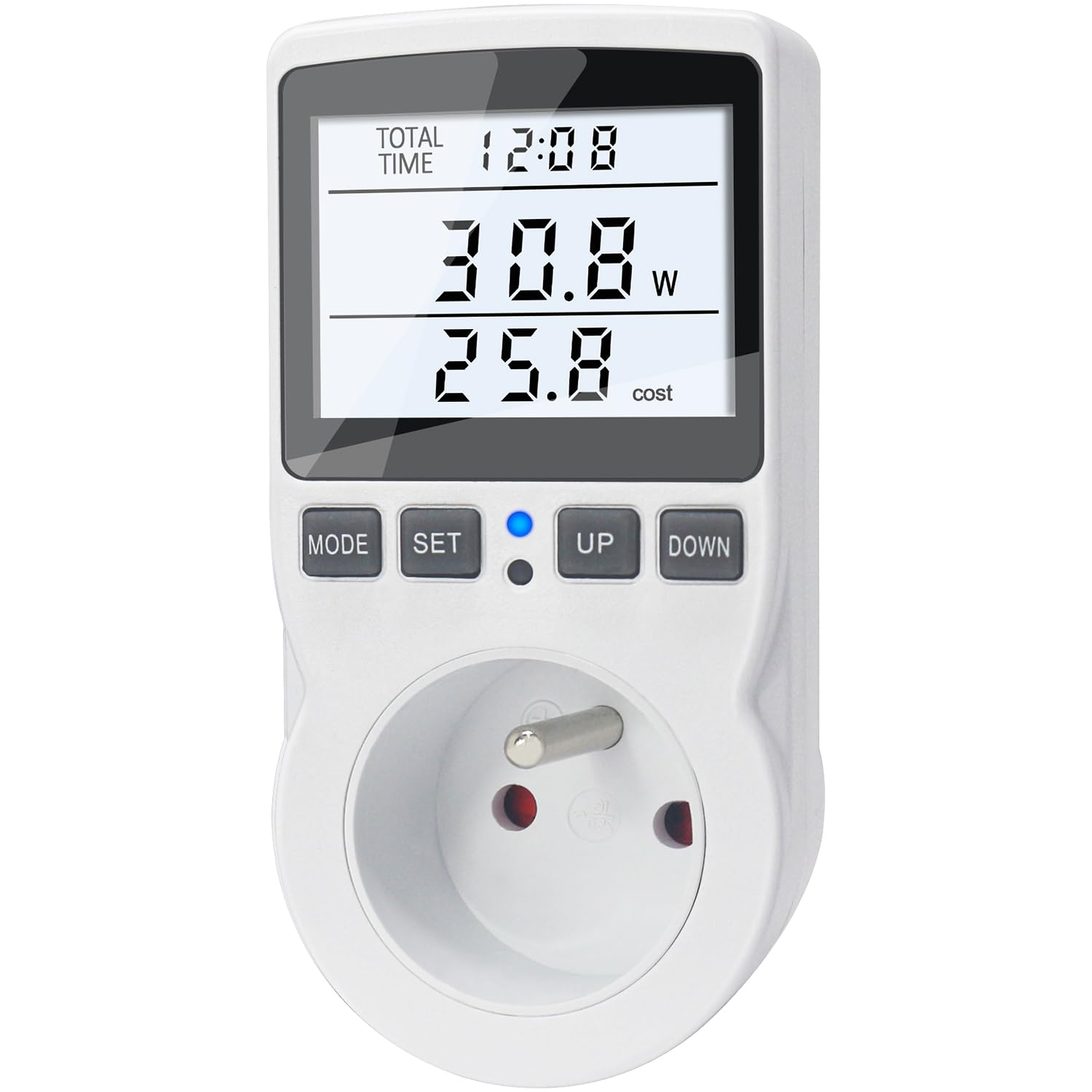 KETOTEK Wattmètre Prise Compteur d'Énergie, Consommation d'Énergie avec 11 modes, Écran LCD Rétroéclairé, Compteur d'Énergie Électrique pour Économie d'Energie, Surcharges de Protection, 3680W