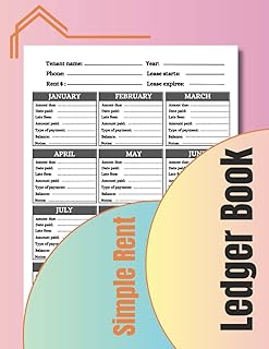 Simple rent ledger book: Rental tracker organizer logbook | rental property record book to keep track and record your rent payment