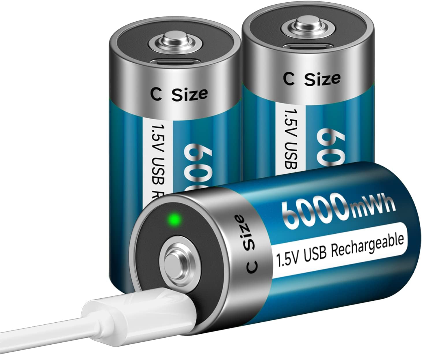 3 Packs 1.5v USB C Lithium ion Rechargeable Batteries, High Capacity
