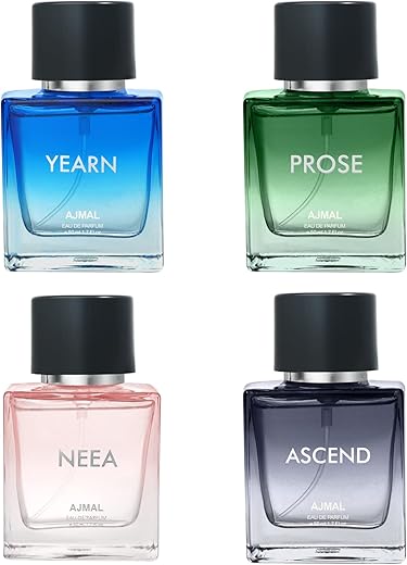 Ajmal ASCEND EDP 50 ML for Unisex and Ajmal NEEA EDP 50 ML for Women and Ajmal PROSE EDP 50 ML for Men Ajmal YEARN EDP 50 ML for Men