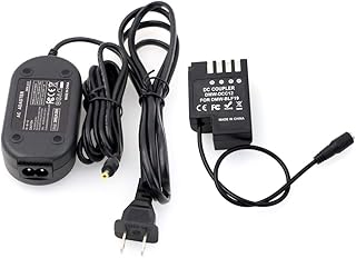 HangTon Dummy Battery DMW-DCC12 DC Coupler and AC Power Adapter for DMW-BLF19 PANASONIC GH3 GH4 GH5 Camera (DMW-DCC12+Adapter)