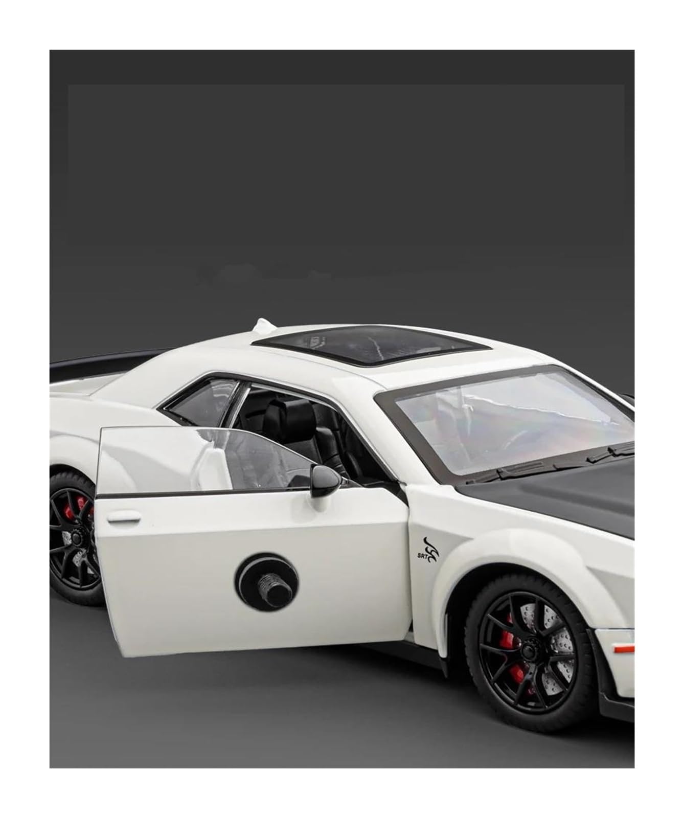 1:24 para Dodge Challenger SRT Hellcat Escala Simulación Fundición Modelo Coche Extraíble Coche Juguete Fundido A Presión Miniatura De Colección(Black 2)